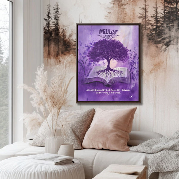 Blessed and Rooted: Personalized 'A Family Blessed by God, Rooted in His Word, and Growing in His Grace' Canvas Canvas printify 16″ x 20″ Best Seller
