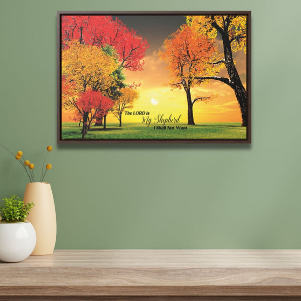 Divine Guidance: 'The Lord is My Shepherd, I Shall Not Want' Framed Canvas Art Canvas Printify