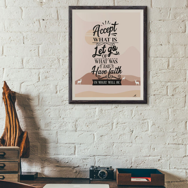 Embrace the Journey: 'Accept, Let Go, and Have Faith' Framed Canvas Canvas Printify 16″ x 20″