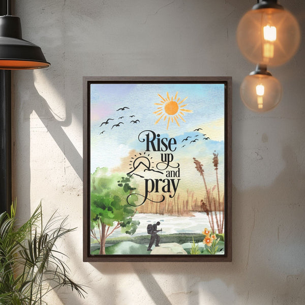 Empowered by Faith: Rise Up and Pray Framed Canvas Canvas Printify