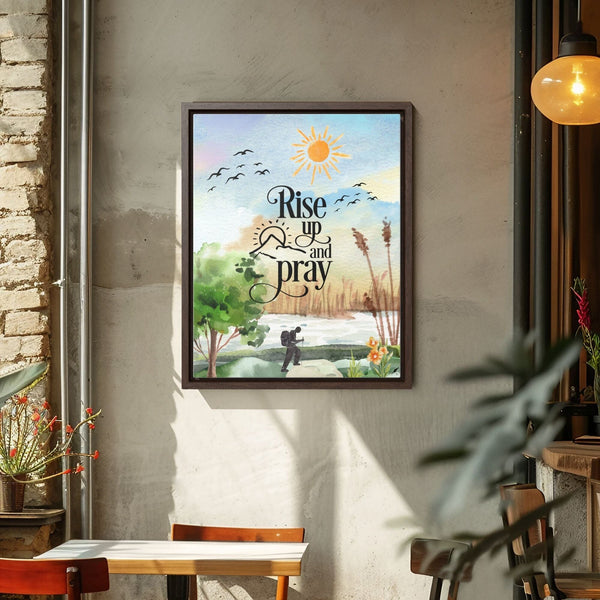 Empowered by Faith: Rise Up and Pray Framed Canvas Canvas Printify