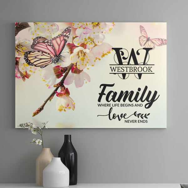 Eternal Love Family Canvas: "Where Life Begins and Love Never Ends" Canvas customcat