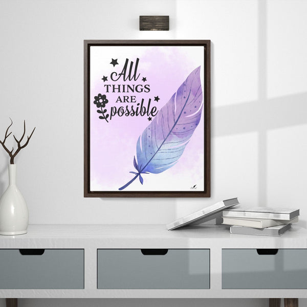 Faith Unlimited: 'All Things Are Possible' Framed Canvas Inspiration Canvas Printify