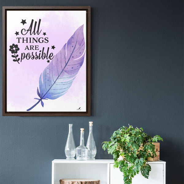 Faith Unlimited: 'All Things Are Possible' Framed Canvas Inspiration Canvas Printify 16″ x 20″