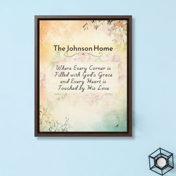 Grace-Filled Home: Personalized 'Every Corner Filled with God’s Grace' Family Canvas printify