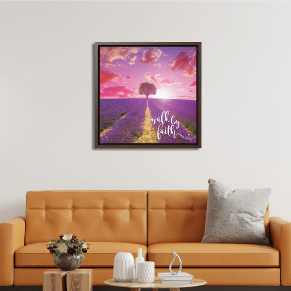Journey in Faith: 'Walk By Faith' Framed Canvas Art Canvas Printify