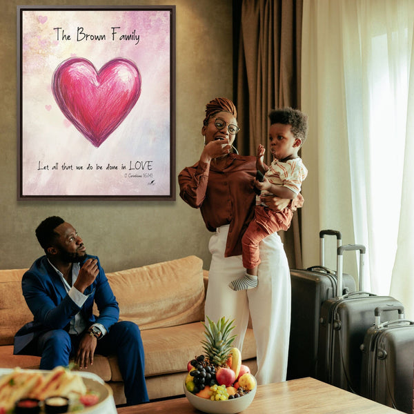 Love Above All: Personalized 'Let All That We Do Be Done in Love' Canvas (1 Corinthians 16:14) Canvas printify