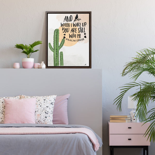 Morning Grace: 'And When I Wake Up, You Are Still With Me' Psalm 139:18 Framed Canvas Canvas Printify 16″ x 20″