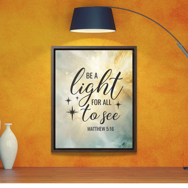 Shine Bright: 'Be a Light for All to See' Framed Canvas Art Canvas Printify