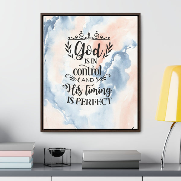 Trust in His Plan: A Timeless Framed Canvas Reminder That God's Timing is Perfect Canvas Printify
