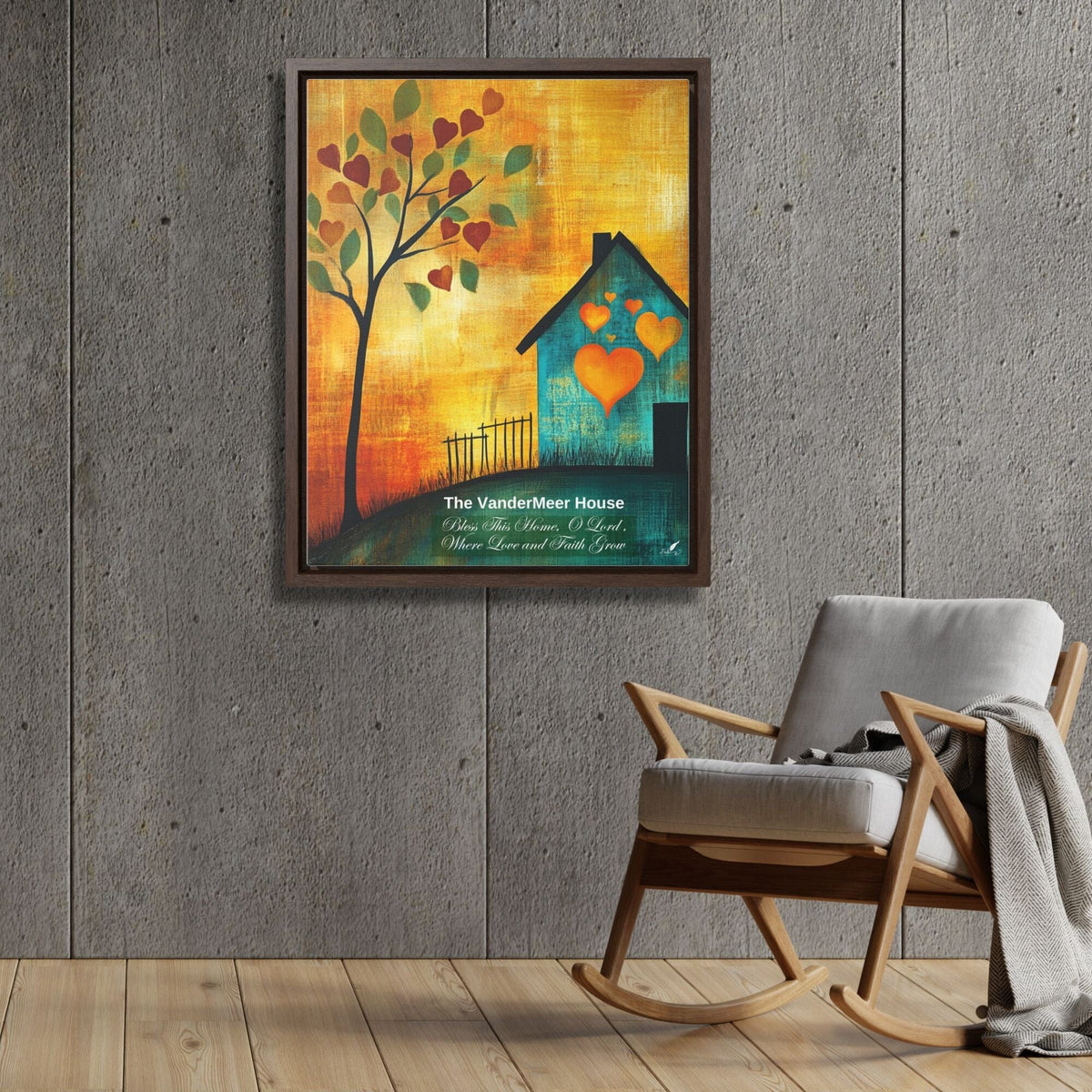 Bless This Home: Personalized 'Where Love and Faith Grow' Framed Canvas printify 