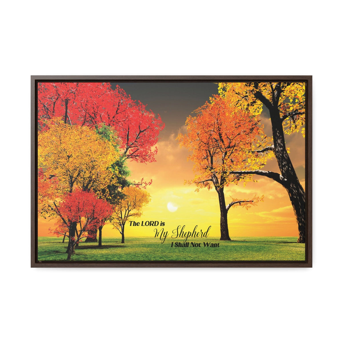 Divine Guidance: 'The Lord is My Shepherd, I Shall Not Want' Framed Canvas Art Canvas Printify 