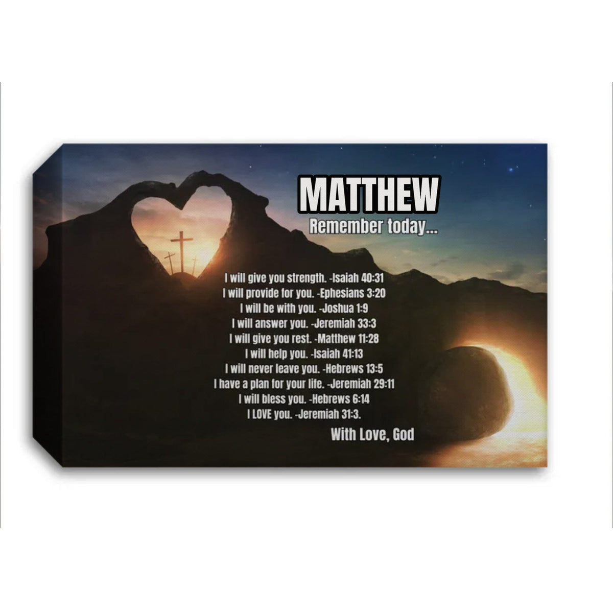 Divine Promises Personalized Canvas Canvas customcat White 12"x8" 