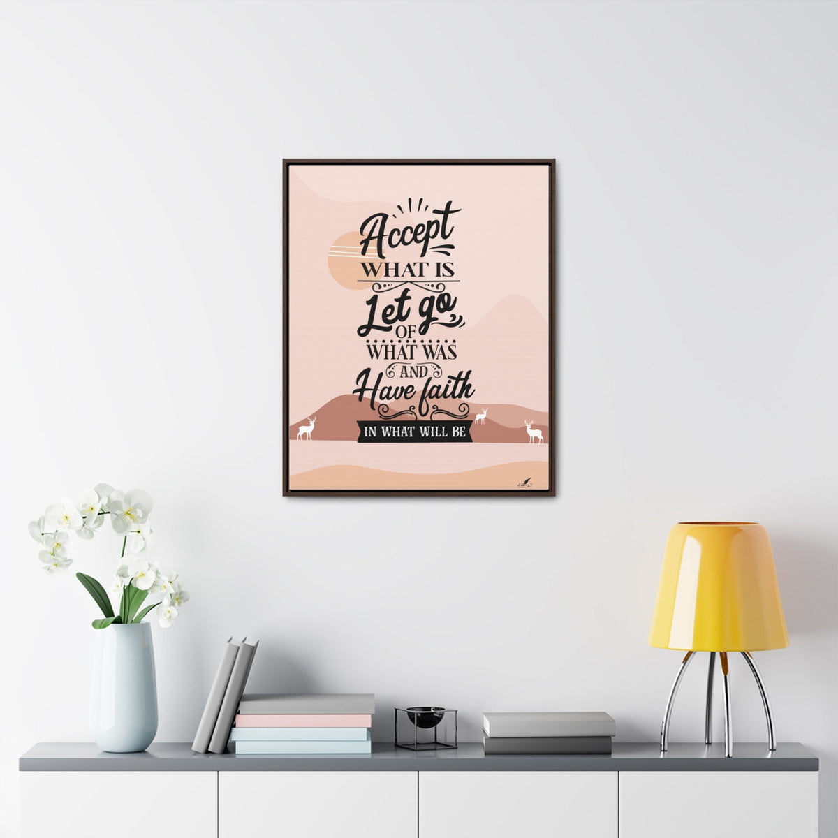 Embrace the Journey: 'Accept, Let Go, and Have Faith' Framed Canvas Canvas Printify 