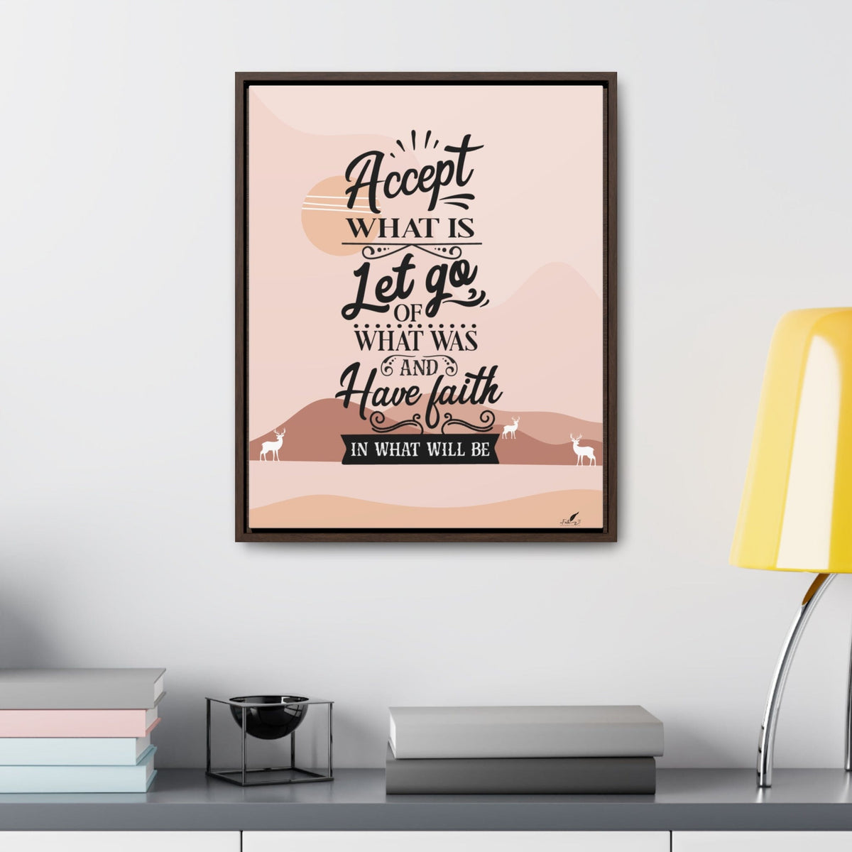 Embrace the Journey: 'Accept, Let Go, and Have Faith' Framed Canvas Canvas Printify 