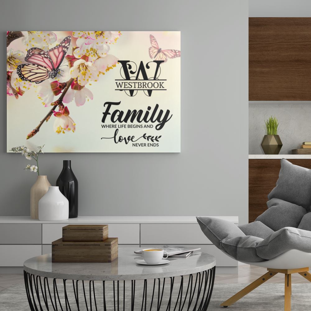 Eternal Love Family Canvas: "Where Life Begins and Love Never Ends" Canvas customcat 