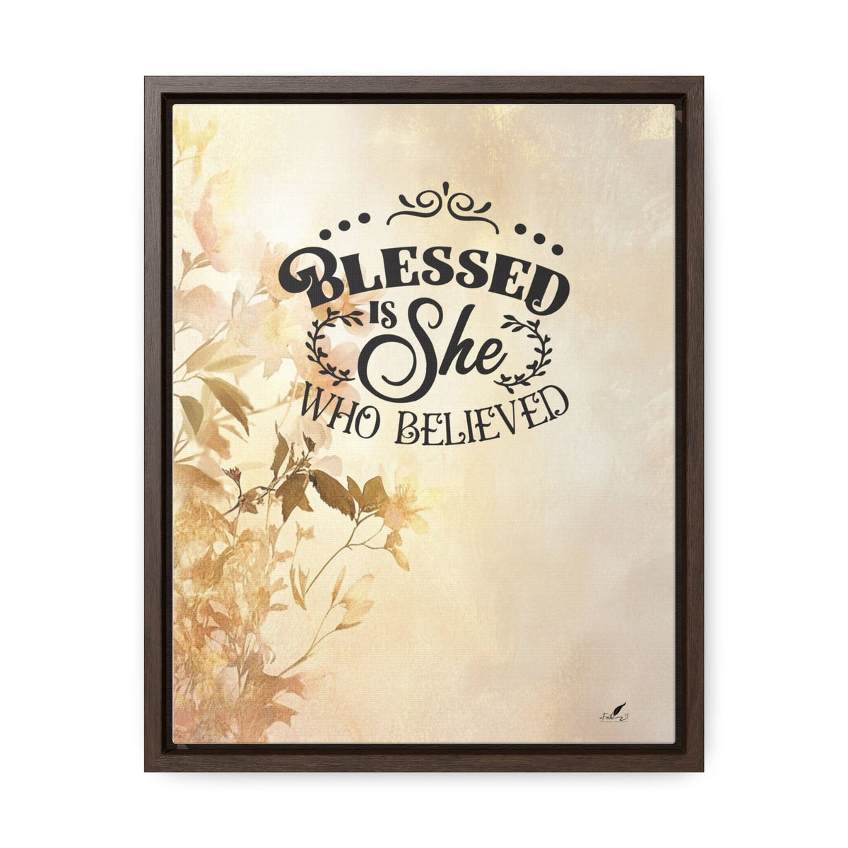 Faith Rewarded: 'Blessed Is She Who Believed' Framed Canvas Art Canvas Printify 11″ x 14″ 