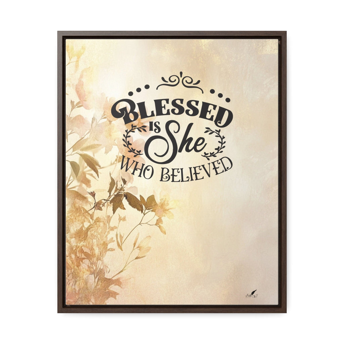 Faith Rewarded: 'Blessed Is She Who Believed' Framed Canvas Art Canvas Printify 16″ x 20″ Best Seller 