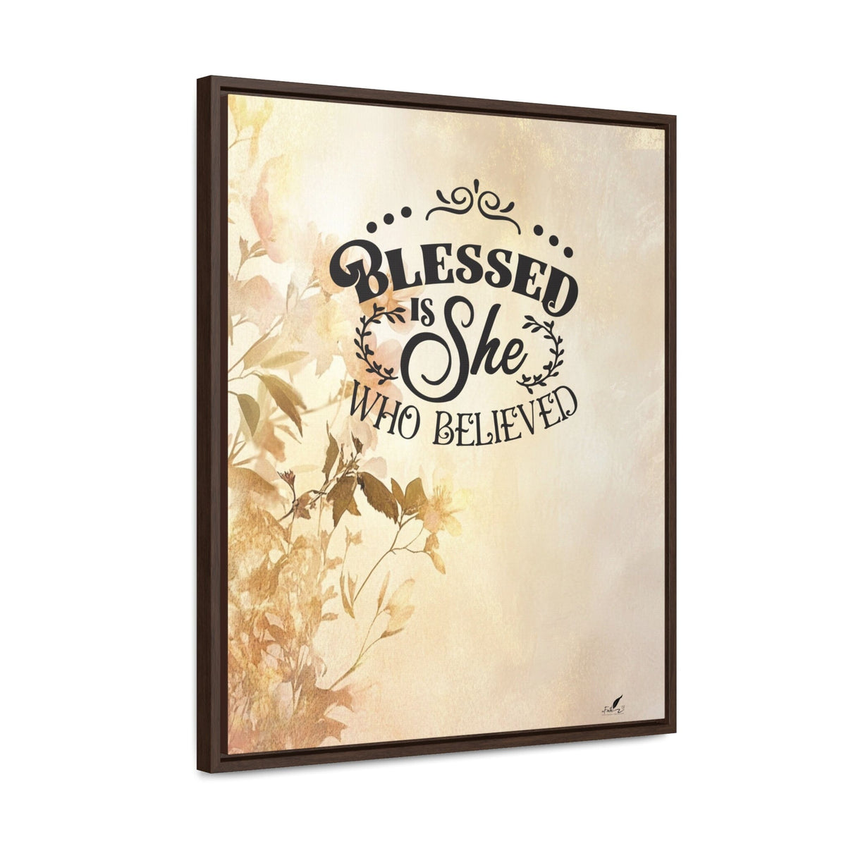 Faith Rewarded: 'Blessed Is She Who Believed' Framed Canvas Art Canvas Printify 