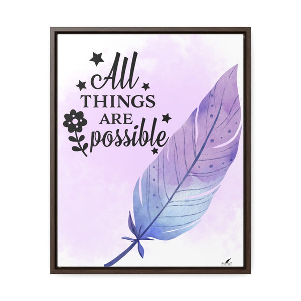 Faith Unlimited: 'All Things Are Possible' Framed Canvas Inspiration Canvas Printify 