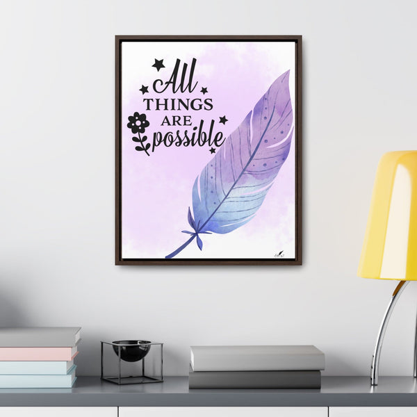 Faith Unlimited: 'All Things Are Possible' Framed Canvas Inspiration Canvas Printify 