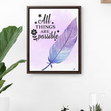 Faith Unlimited: 'All Things Are Possible' Framed Canvas Inspiration Canvas Printify 