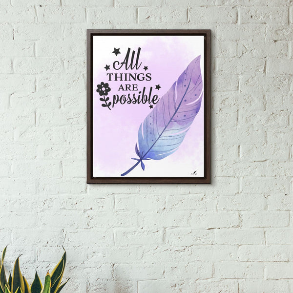 Faith Unlimited: 'All Things Are Possible' Framed Canvas Inspiration Canvas Printify 