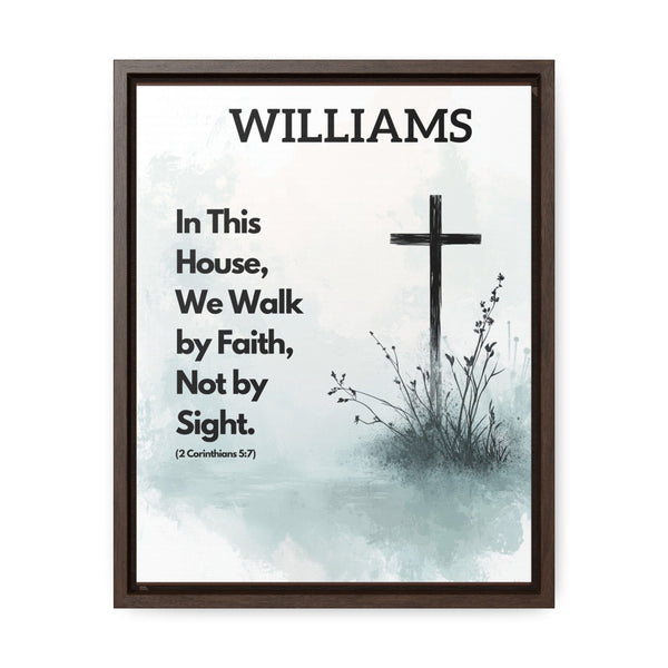 Faithful Living: 'In This House, We Walk by Faith, Not by Sight' Framed Canvas printify 16″ x 20″ Best Seller 