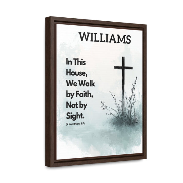 Faithful Living: 'In This House, We Walk by Faith, Not by Sight' Framed Canvas printify 