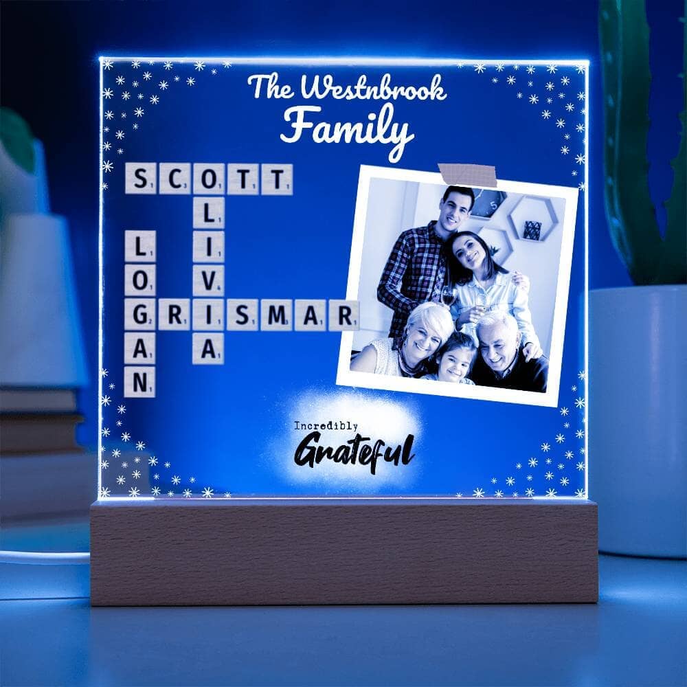 Family Crossword Image frame Acrylic_Square Lamp Acrylic_Square customall 