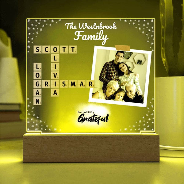 Family Crossword Image frame Acrylic_Square Lamp Acrylic_Square customall 