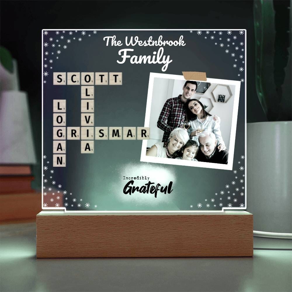 Family Crossword Image frame Acrylic_Square Lamp Acrylic_Square customall 