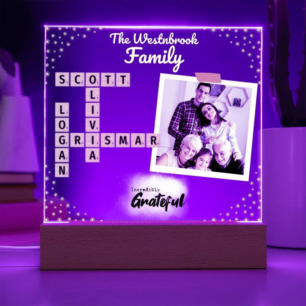 Family Crossword Image frame Acrylic_Square Lamp Acrylic_Square customall 