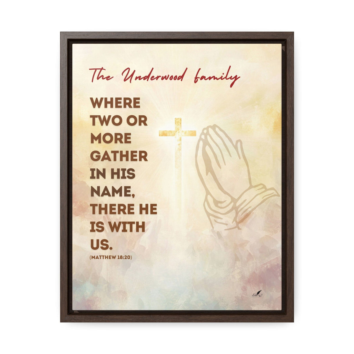 Gathered in His Name: Personalized 'Where Two or More Gather' Family Canvas Canvas Printify 11″ x 14″ 