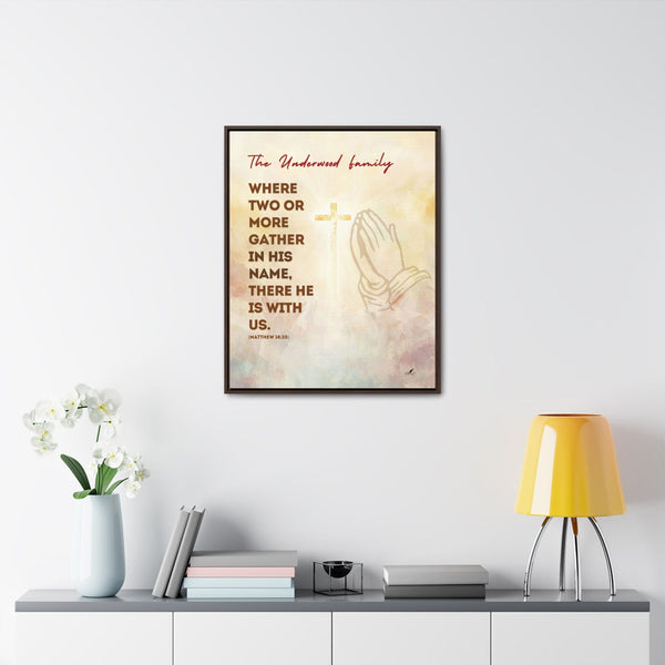 Gathered in His Name: Personalized 'Where Two or More Gather' Family Canvas Canvas Printify 