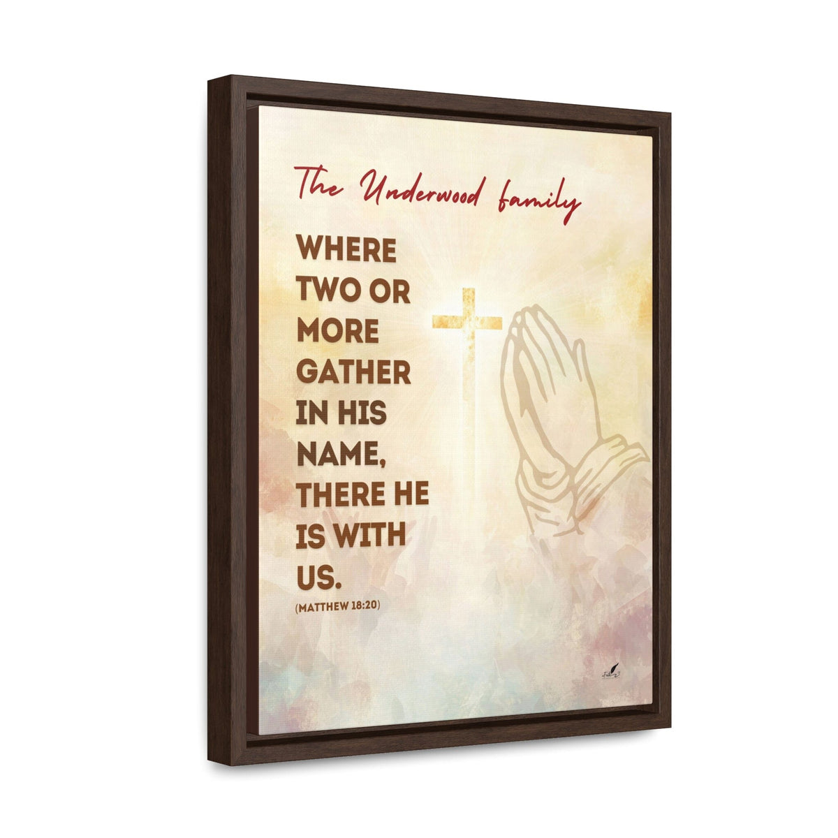 Gathered in His Name: Personalized 'Where Two or More Gather' Family Canvas Canvas Printify 