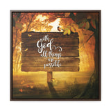 Home Wall Art: with God all things are possible - Square Framed Gallery Canvas Canvas Printify 