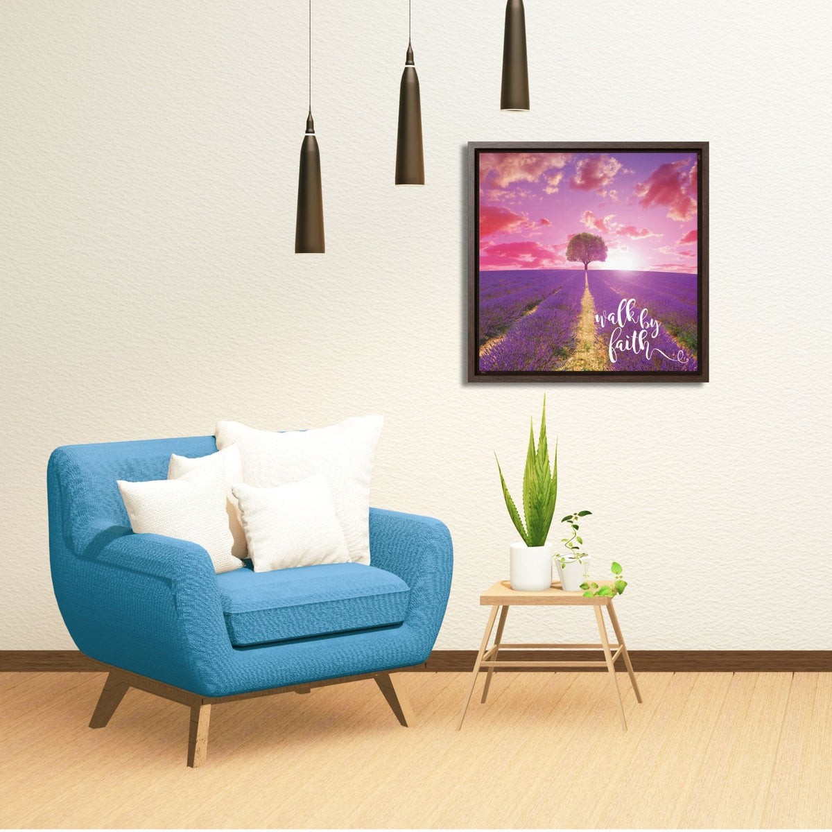 Journey in Faith: 'Walk By Faith' Framed Canvas Art Canvas Printify 