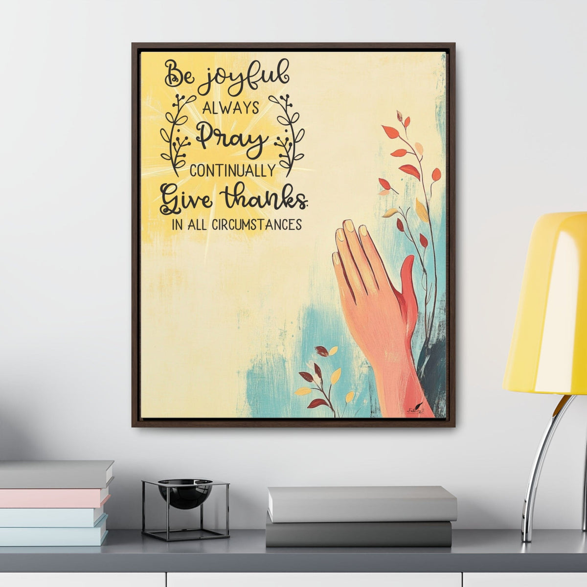 Live with Gratitude: 'Be Joyful, Pray Continually, Give Thanks' Framed Canvas Art Canvas Printify 