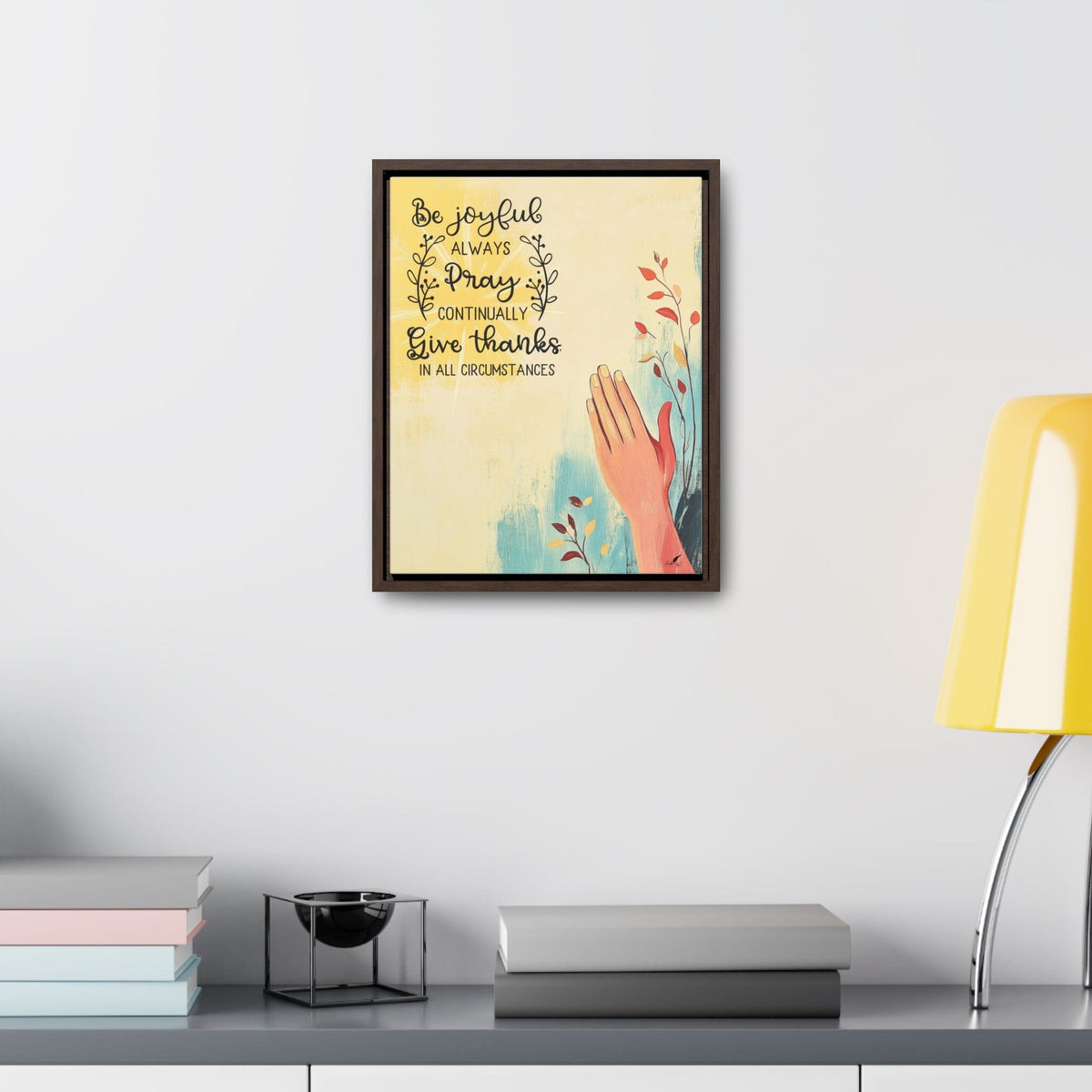 Live with Gratitude: 'Be Joyful, Pray Continually, Give Thanks' Framed Canvas Art Canvas Printify 