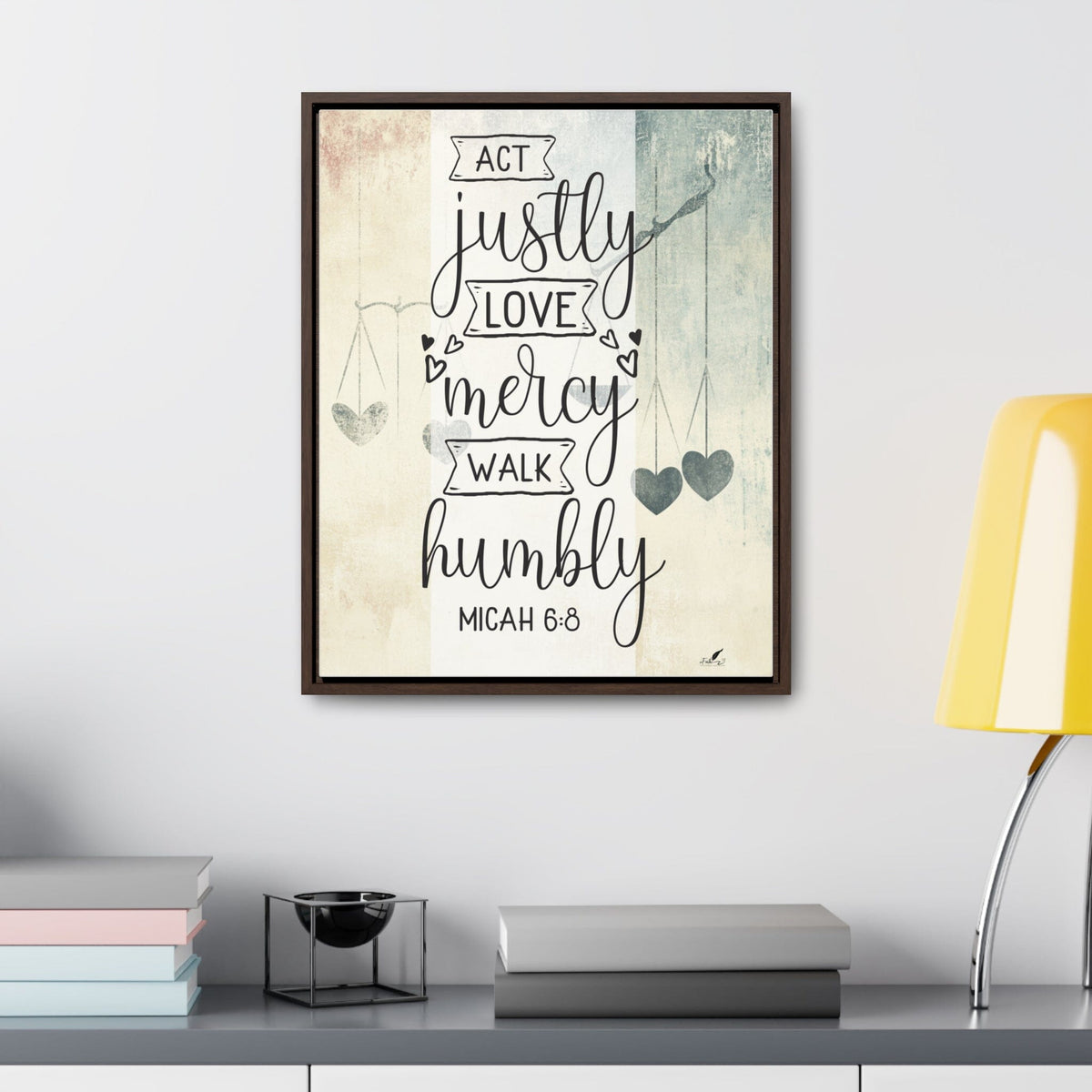 Live with Purpose: 'Act Justly, Love Mercy, Walk Humbly' Micah 6:8 Framed Canvas Canvas Printify 