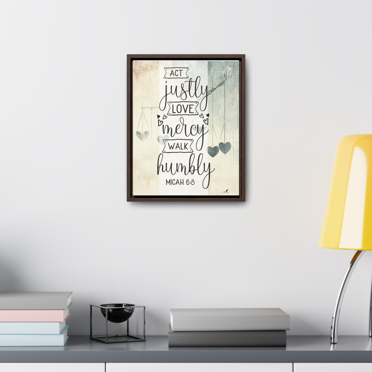 Live with Purpose: 'Act Justly, Love Mercy, Walk Humbly' Micah 6:8 Framed Canvas Canvas Printify 