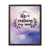 Peace and Restoration: 'He Restores My Soul' Framed Canvas Art Canvas Printify 11″ x 14″ 1.25