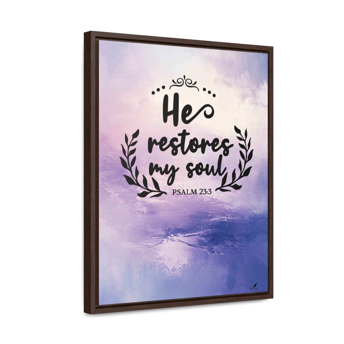 Peace and Restoration: 'He Restores My Soul' Framed Canvas Art Canvas Printify 