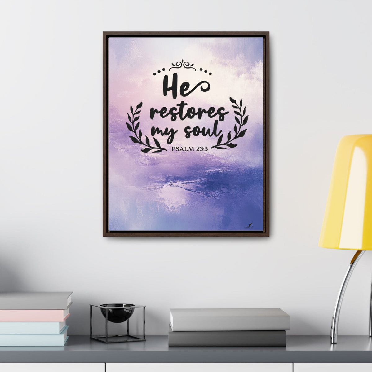 Peace and Restoration: 'He Restores My Soul' Framed Canvas Art Canvas Printify 