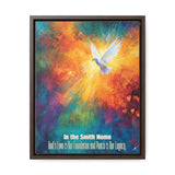 Personalized 'In the [Family Name] Home: God’s Love is Our Foundation, Peace is Our Legacy' Framed Canvas printify 16″ x 20″ Best Seller 