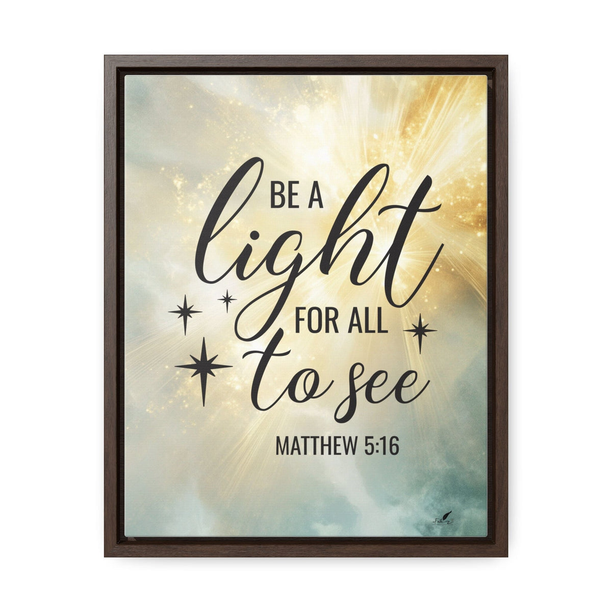 Shine Bright: 'Be a Light for All to See' Framed Canvas Art Canvas Printify 11″ x 14″ 1.25" Walnut