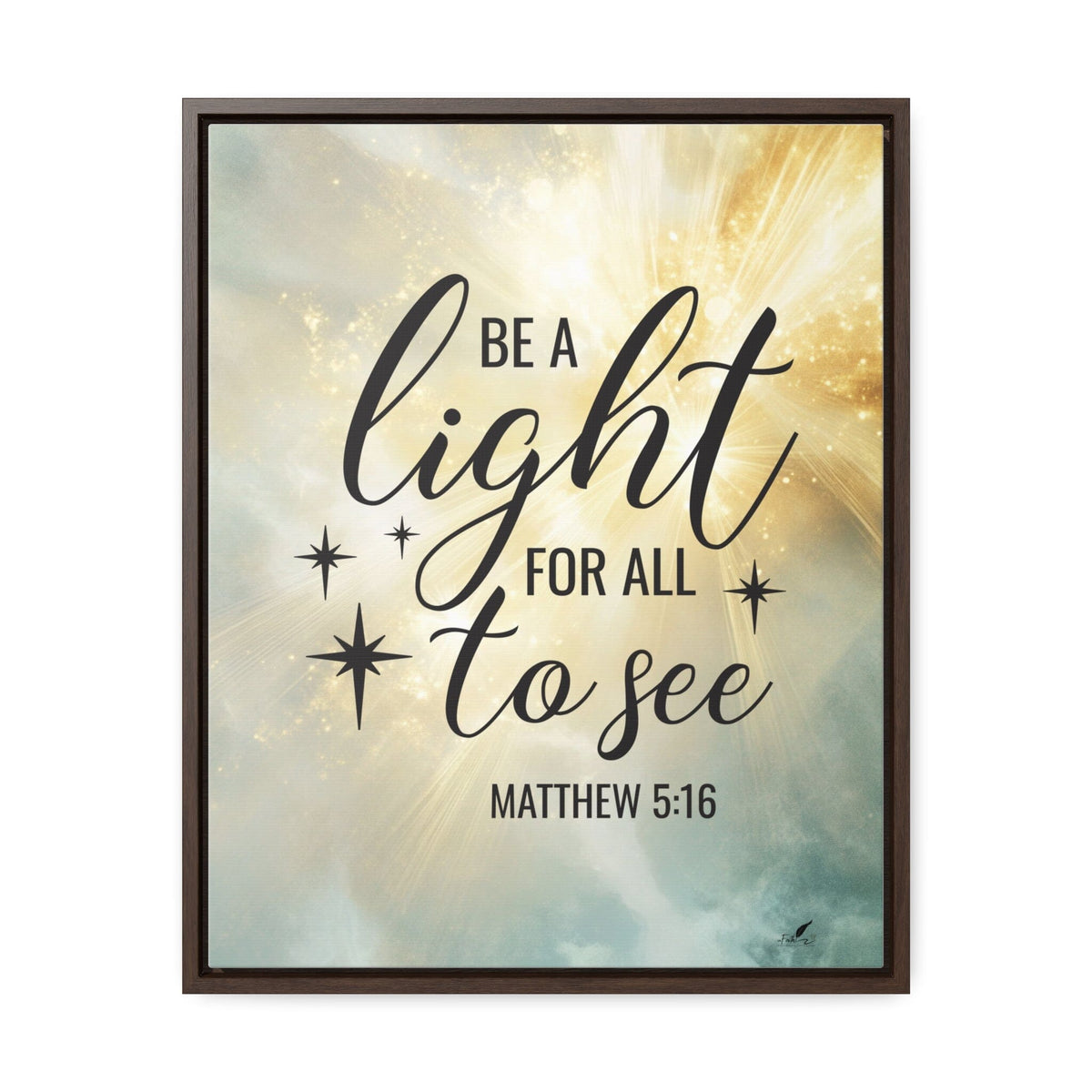 Shine Bright: 'Be a Light for All to See' Framed Canvas Art Canvas Printify 16″ x 20″ 1.25" Walnut