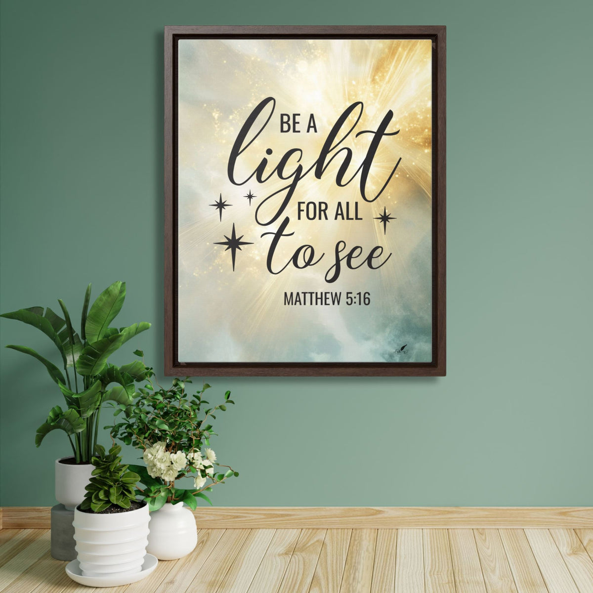 Shine Bright: 'Be a Light for All to See' Framed Canvas Art Canvas Printify 