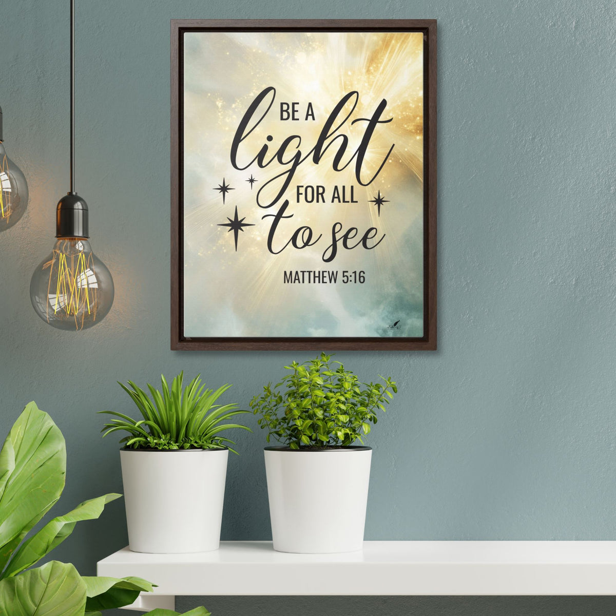 Shine Bright: 'Be a Light for All to See' Framed Canvas Art Canvas Printify 